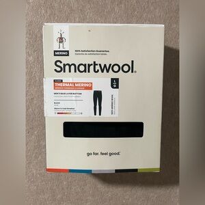 Smartwool Black Merino Wool Base Layer Pants - size L black NWT